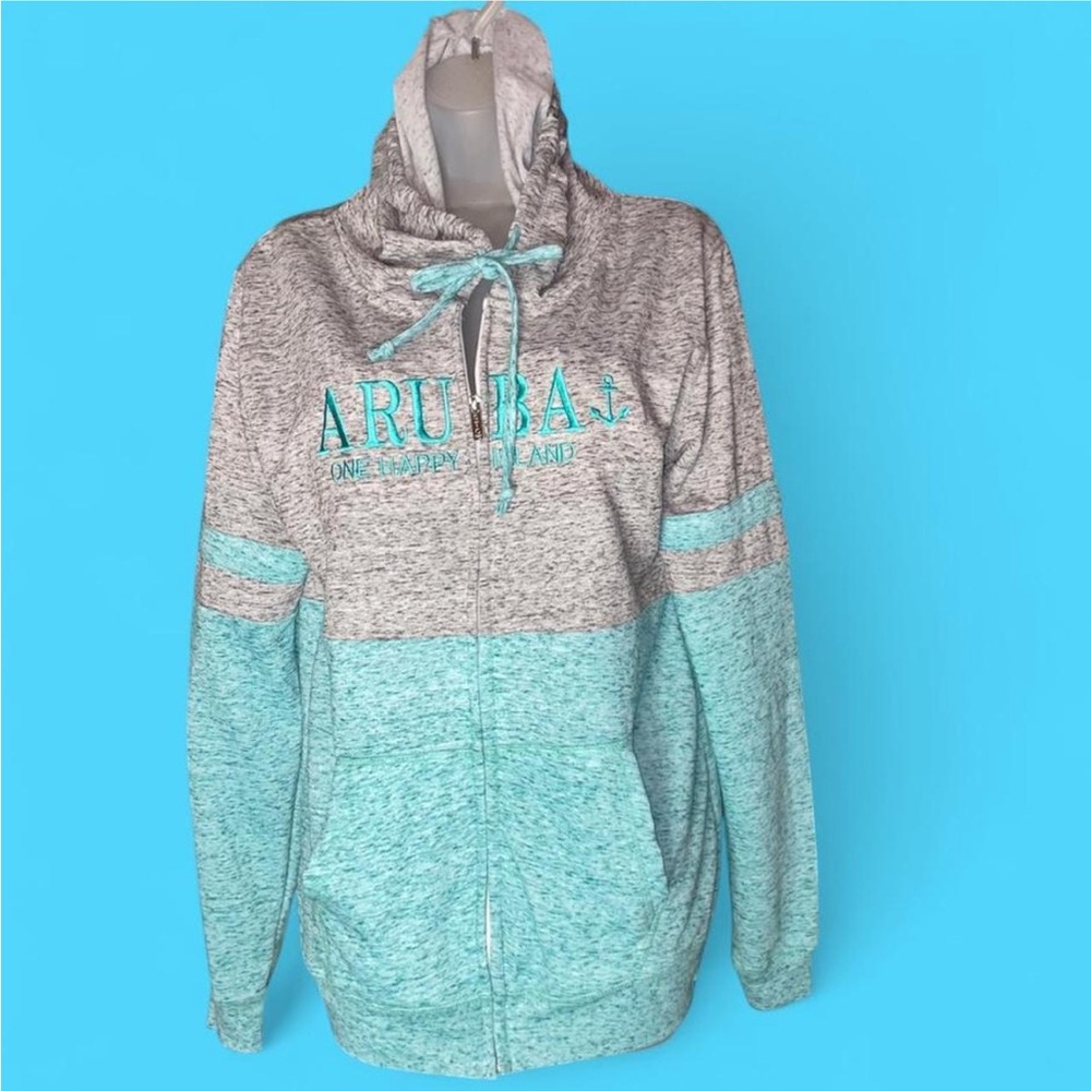 NWT Ragwear USA Aruba Hooded Full Zip Colorblock Sweatshirt Jacket